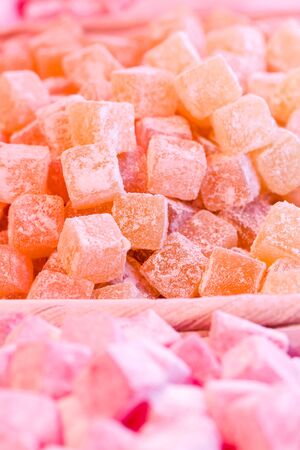 Delicacies ready for test and sell on food marketの写真素材