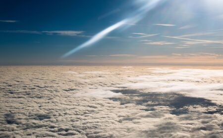 Bright white clouds seen from top