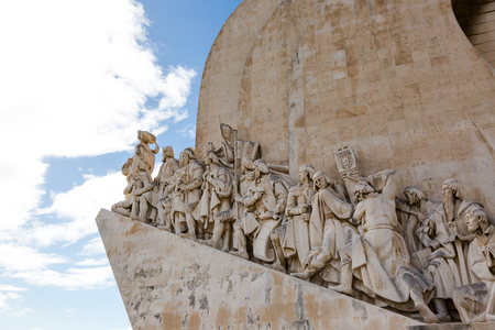 PadrÃ£o dos Descobrimentos. Monument to the great Portuguese travelers in Lisbon. The monument was conceived in 1939 by Portuguese architect JosÃ© Ã?ngelo Cottinelli Telmo, and sculptor Leopoldo de Almeida. 27 October 2015の写真素材