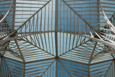 Roof structure of The Oriente Train Station (Gare do Oriente) in Lisbon,Portugal designed by famous architect  Santiago Calatrava, built in 1998.のeditorial素材