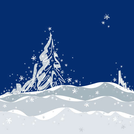 Christmas background with trees, element for design, vector illustrationのイラスト素材