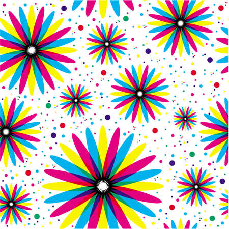 Floral abstract seamless vector wallpaperのイラスト素材