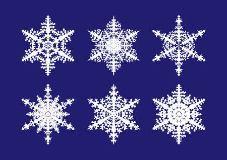 Snowflakes collection, element for design, vector illustrationのイラスト素材