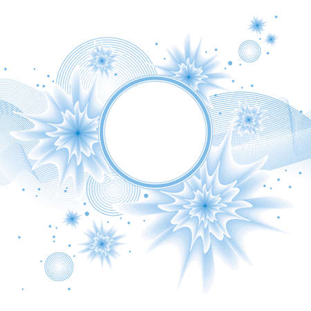 Abstract Christmas winter background of the blue elements of the white circle in the centerのイラスト素材