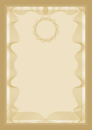Guilloche vector frame for diploma or certificateのイラスト素材