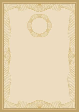 Guilloche vector frame for diploma or certificateのイラスト素材