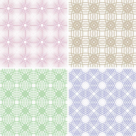 Four seamless illustration of the color lines on a white backgroundのイラスト素材