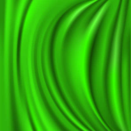 Green satin, silk, waves, background,  illustrationのイラスト素材