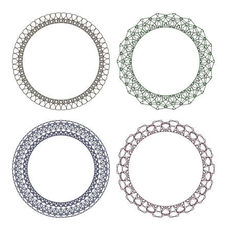 Vector pattern for currency, certificate or diplomas, decorative elementsのイラスト素材