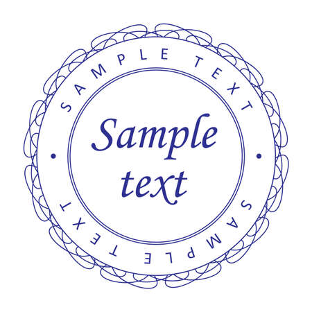 Guilloche blue print, pattern for currency, certificate or diplomas, vector illustrationのイラスト素材