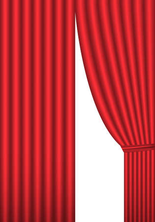 Open red theater curtain, background, vector illustrationのイラスト素材
