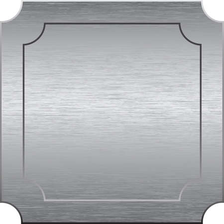 Square metal plate with cut corners. Vector illustrationのイラスト素材