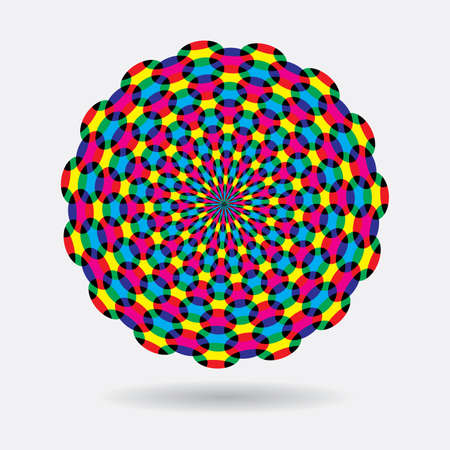 Vector abstract rainbow circles on a white backgroundのイラスト素材