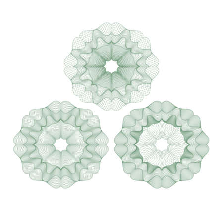 Set of guilloche element for certificate, money designのイラスト素材