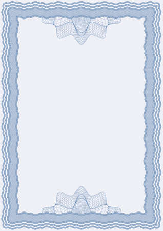Guilloche vector blue frame for diploma or certificateのイラスト素材