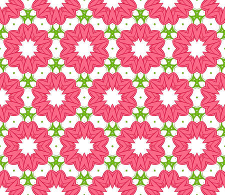 Seamless floral pattern, pink flowers on a white background