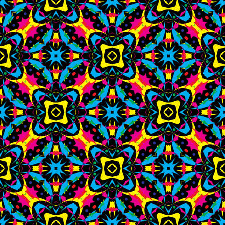 Seamless colorful retro pattern background, vector illustration