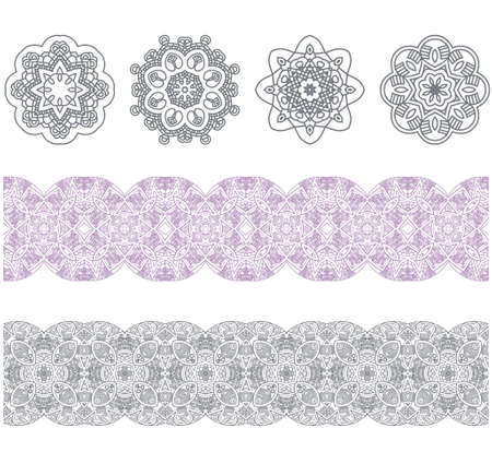 Set of borders with ornament  Interesting solutions for your designのイラスト素材