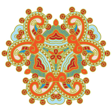 Set of colorful ethnicity round ornament, mosaic stained glassのイラスト素材