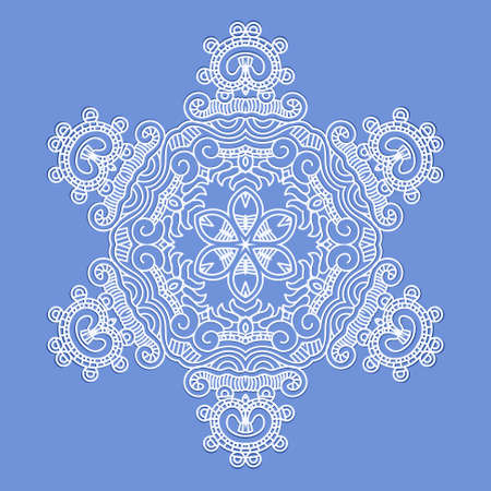 Snowflake on a blue background, element for design illustrationのイラスト素材
