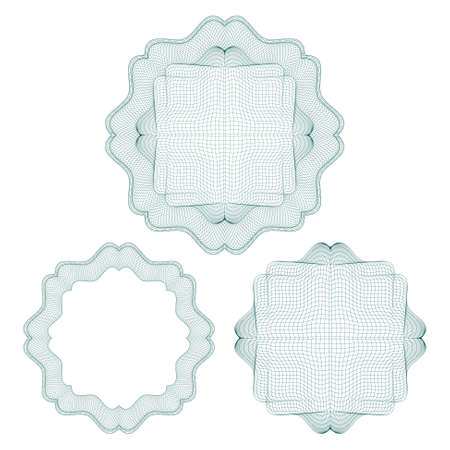 Set of guilloche element for certificate, money designのイラスト素材