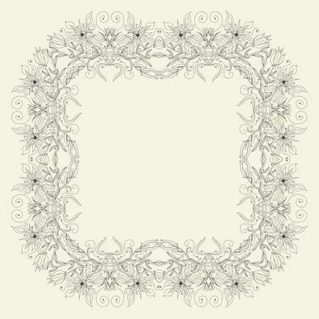 Abstract ornamental frame, elegant vintage label, illustrationのイラスト素材