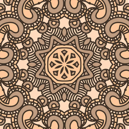 Colorful ethnicity round ornament, mosaic stained glassのイラスト素材