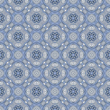 Creative design of a retro background in blue color, seamless illustration