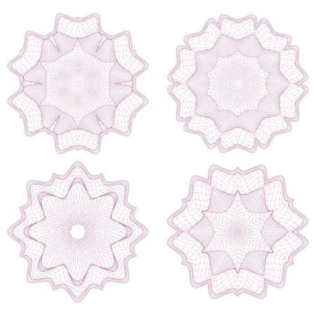 Set of guilloche rosettesのイラスト素材