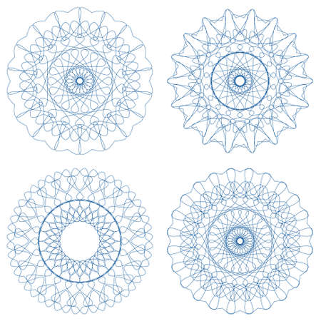 Set of guilloche rosettesのイラスト素材