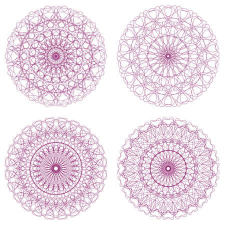 Set of Guilloche Rosettesのイラスト素材