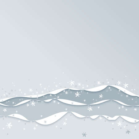 Abstract Christmas Background of the Snow Drifts with Snowflakes, Element for Design, Vector Illustration EPS10のイラスト素材