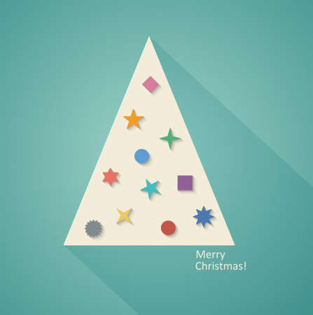 Abstract Geometric Christmas Tree, Flat Design. Vector Illustration EPS10のイラスト素材