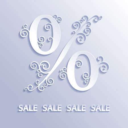 Percent Sign in Flat Design Styleのイラスト素材