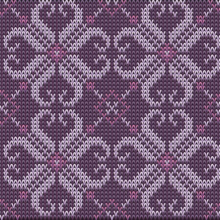 Knitted Pattern Background, Color Wool Vector Textureのイラスト素材
