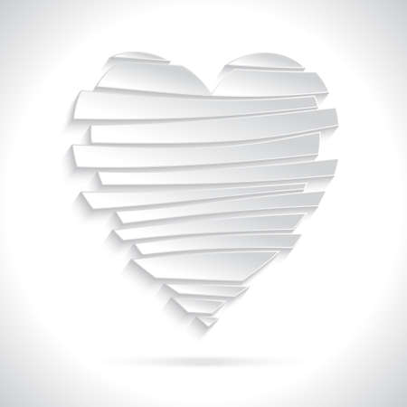 White Broken Heart in Flat Design Style. Valentine's Day Greeting Card. Vector Illustration EPS10のイラスト素材