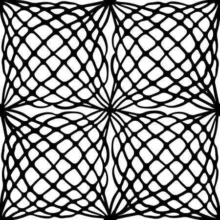 Seamless Abstract Hand Drawn Pattern. Square. Black White Wallpaperのイラスト素材