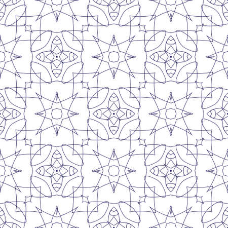 Vector Seamless Illustration of Blue Tangier Grid, Abstract Guilloche Backgroundのイラスト素材