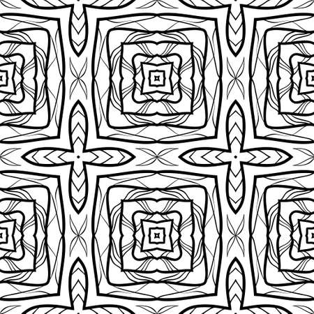Seamless Abstract Hand Drawn Pattern. Square Background.のイラスト素材