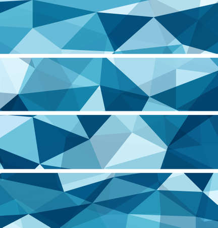 Set of Abstract Blue Triangle Geometrical Backgroundsのイラスト素材