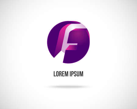 Abstract Vector Icon Design Template. Creative Purple Concept Icon. Combination of Letter Fのイラスト素材