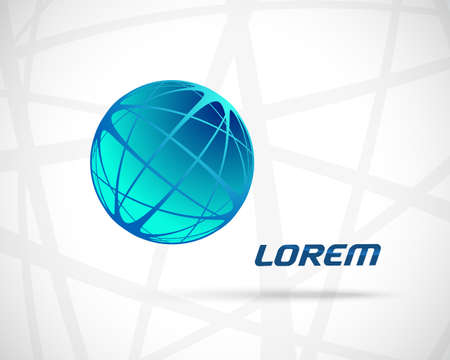 Abstract Vector Icon Design Template. Creative Round Blue Concept Iconのイラスト素材