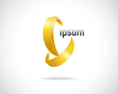 Abstract Vector Design Template. Creative Gold Concept Iconのイラスト素材