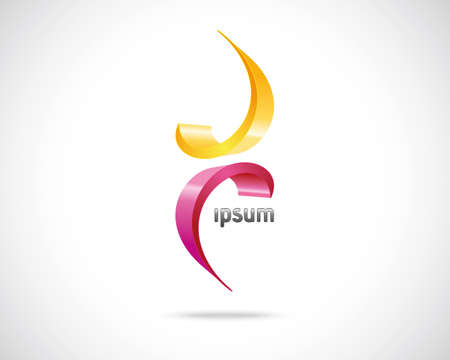 Abstract Vector Design Template. Creative Yellow Red Wavy Concept Iconのイラスト素材