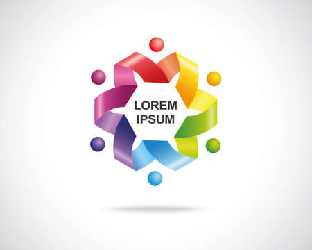 Abstract Vector Design Template. Creative Circle of People Iconのイラスト素材