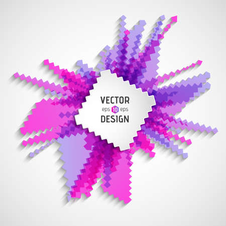 Abstract White Text Design Box on Pink and Purple Zigzag Line Pattern. Vector Backgroundのイラスト素材