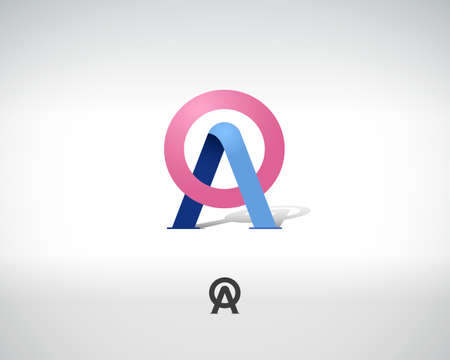 Combination of Letters A and O. Abstract Vector icon Design Template. Creative Concept Iconのイラスト素材