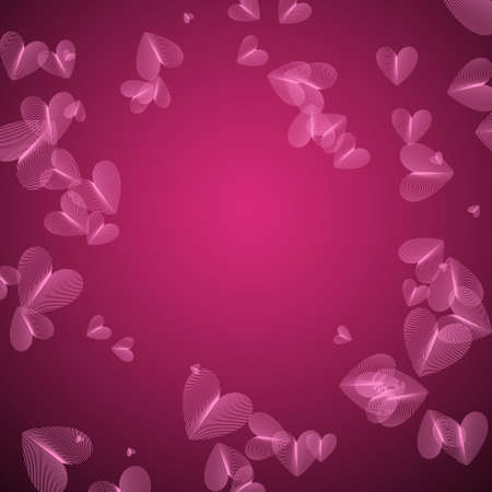 Vector Pink Pattern of Decorative Striped Colored Hearts, Valentines Day Artistic Backgroundのイラスト素材