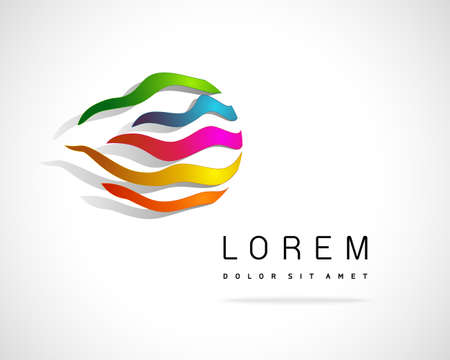 Abstract Vector Logo Design Template. Creative Striped Concept Iconのイラスト素材
