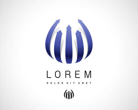 Abstract Vector Blue Design Template. Creative Round Concept Iconのイラスト素材